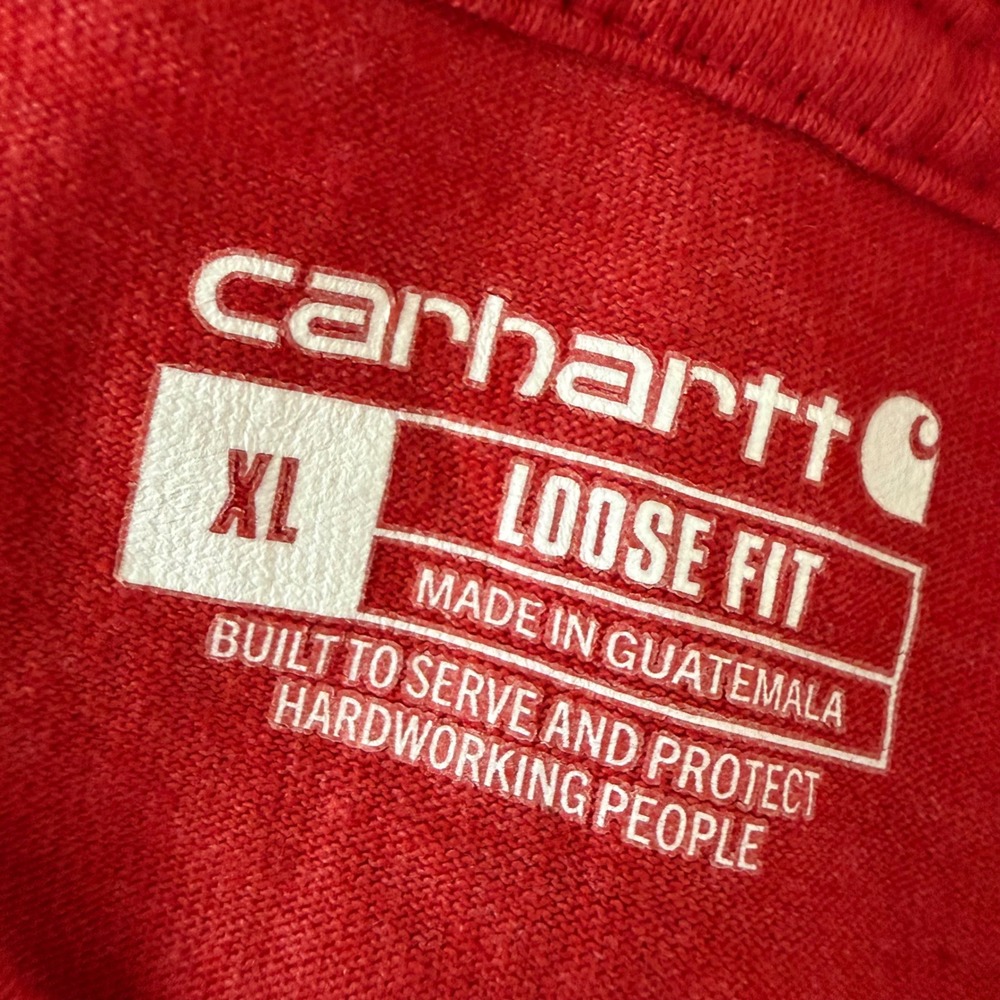 Carhartt Mens XL Loose Fit Pocket T-Shirt Bundle orange red Short & Long Sleeve - Picture 3 of 5